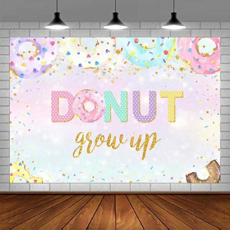 Dessert Table Backdrop - Photography Backdrop Grow Up Colorful Desserts