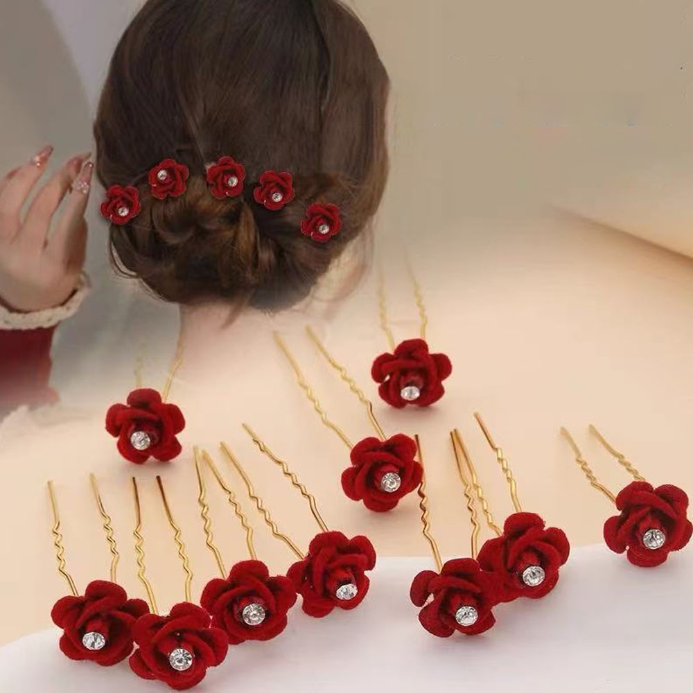 Event Suppliers - 10Pcs Rose Hair Accessories Wedding Bride
