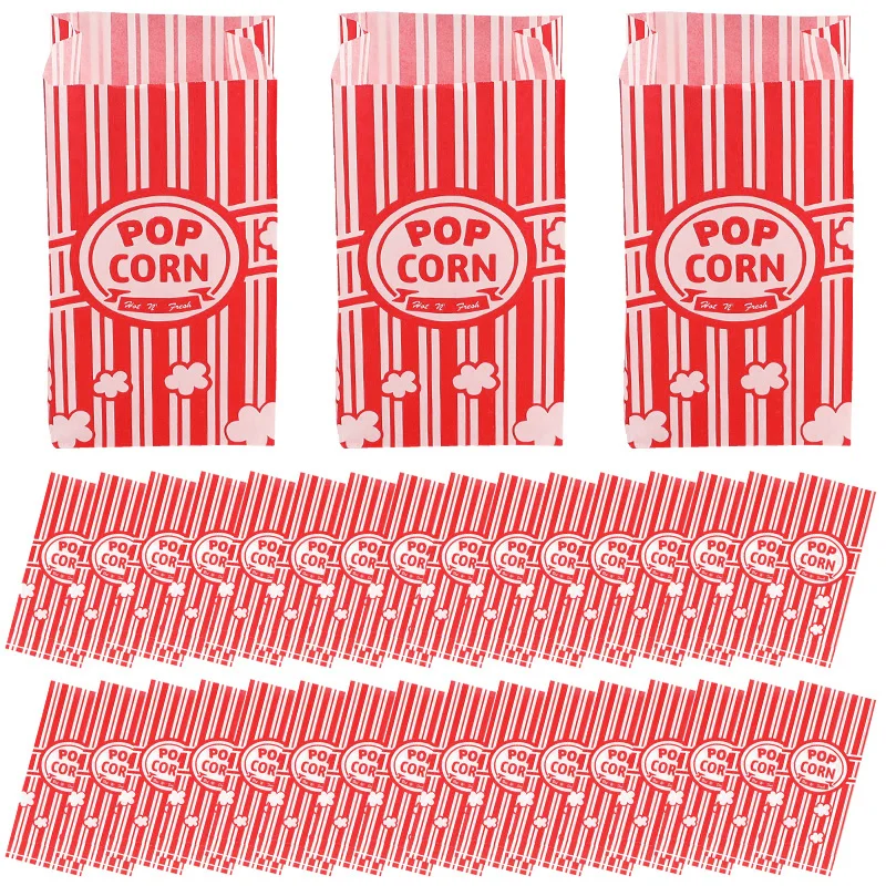 Event Party Box - 50Pcs Popcorn Packaging Bags Snack Treats