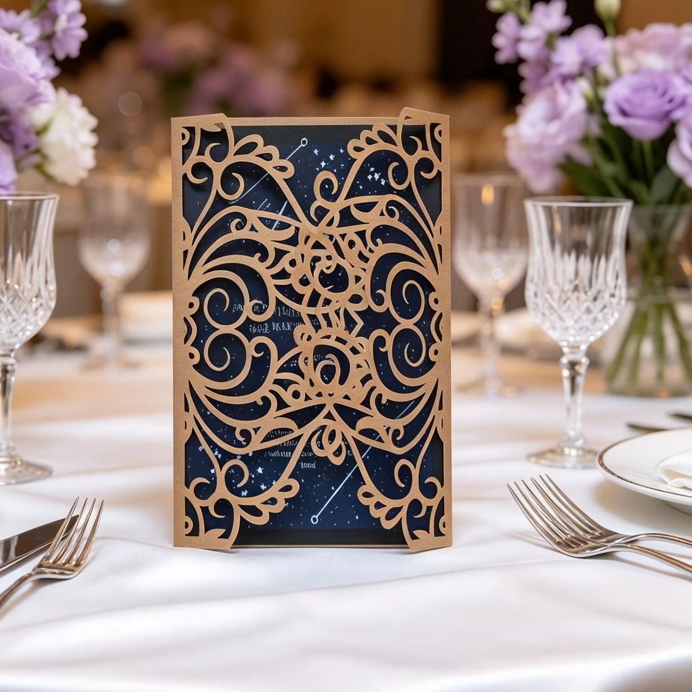 Papercraft Supply Invitation - 10pcs Custom Laser Cut Wedding Invitation