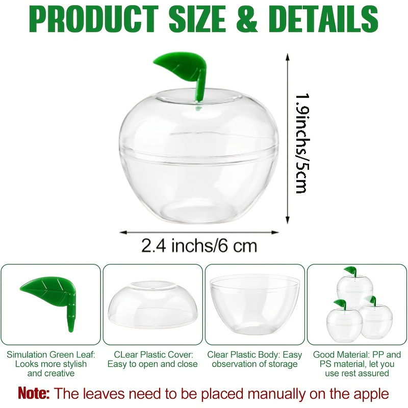 30Pcs Clear Apple Shaped Plast - огляд і ціна Event Party Box