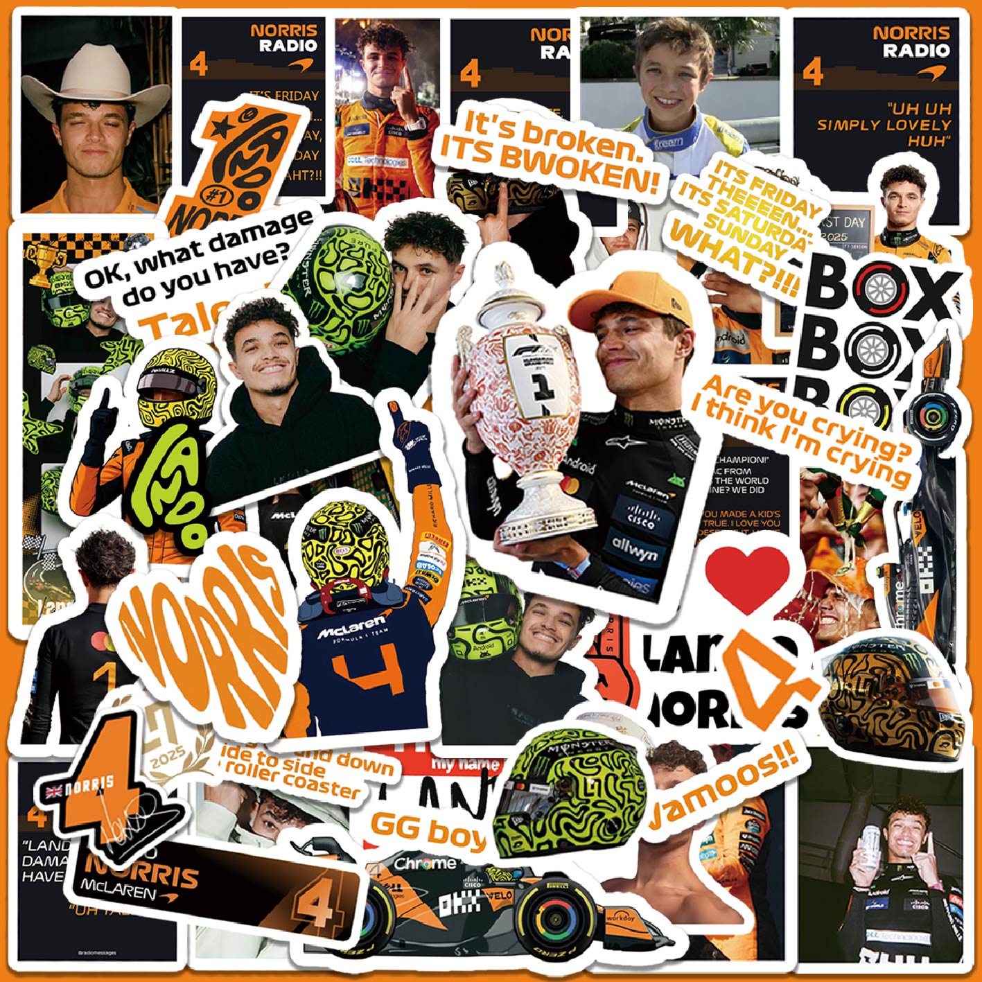 5-6 Sheets F1 Stickers, Norris - огляд і ціна Event Supplies