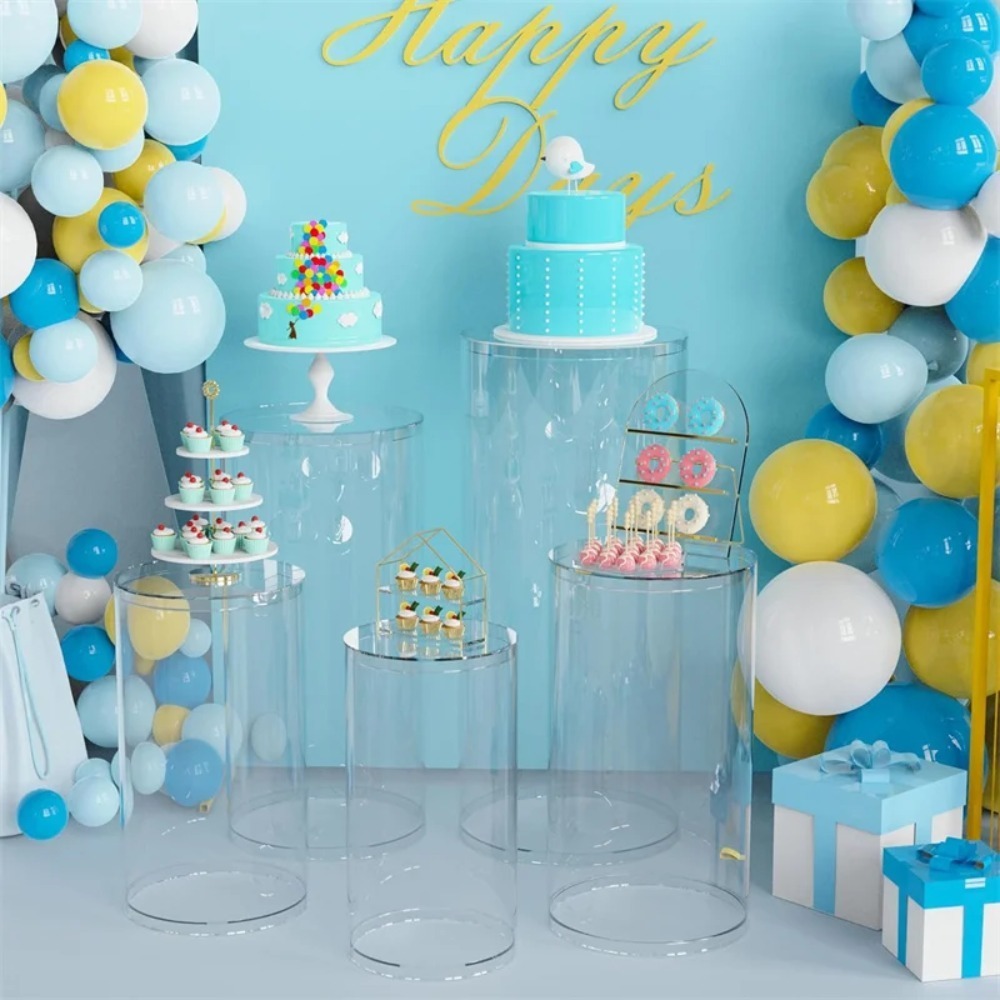 3/5Pcs White Cylinder Pedestal - огляд і ціна Dessert Table Backdrop