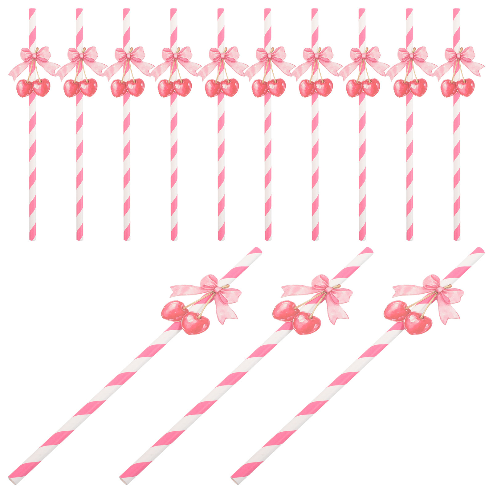 50Pcs Cherry Themed Paper Stra - огляд і ціна Paper Straw Color