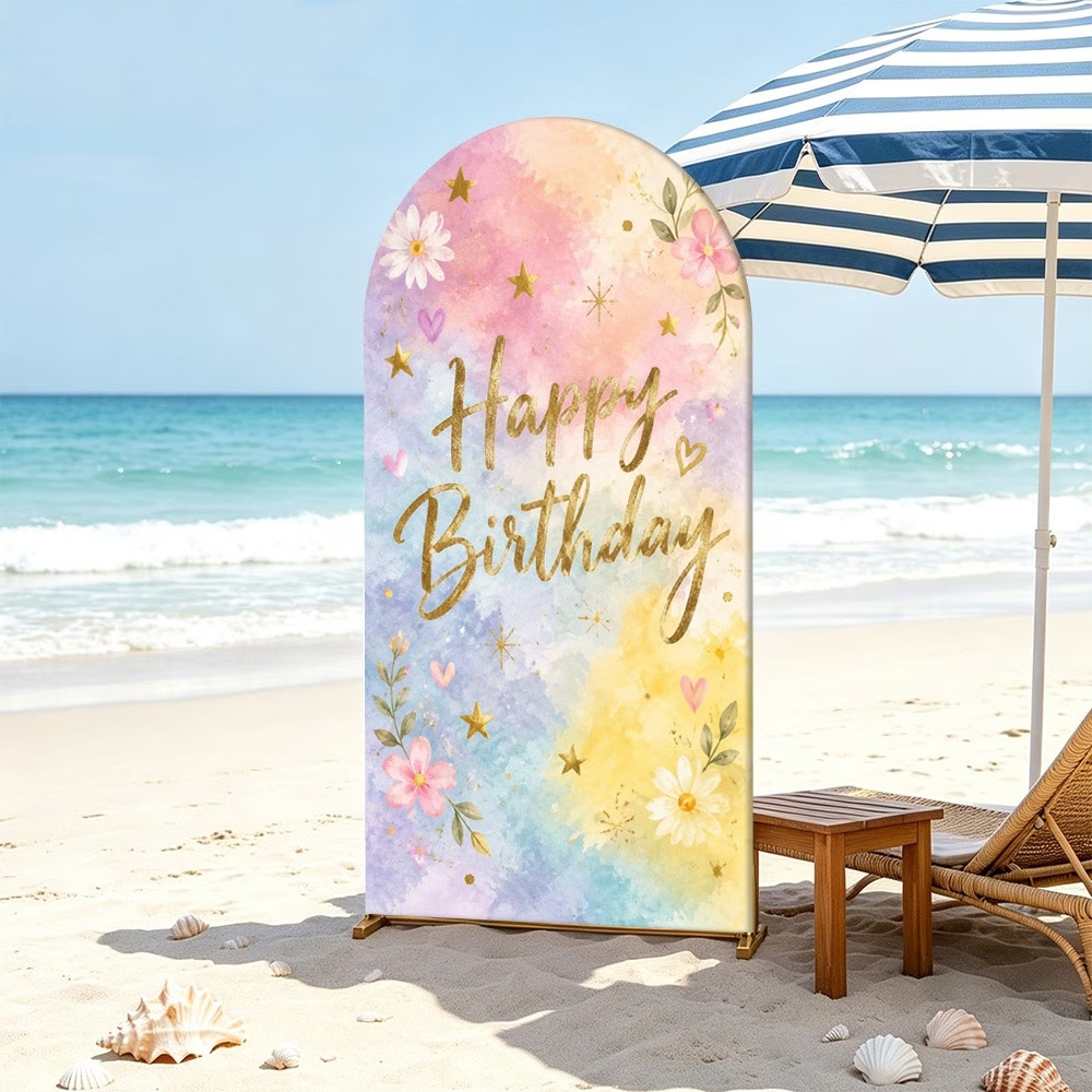 Custom 2-sided Floral Watercol - огляд і ціна Dessert Table Backdrop