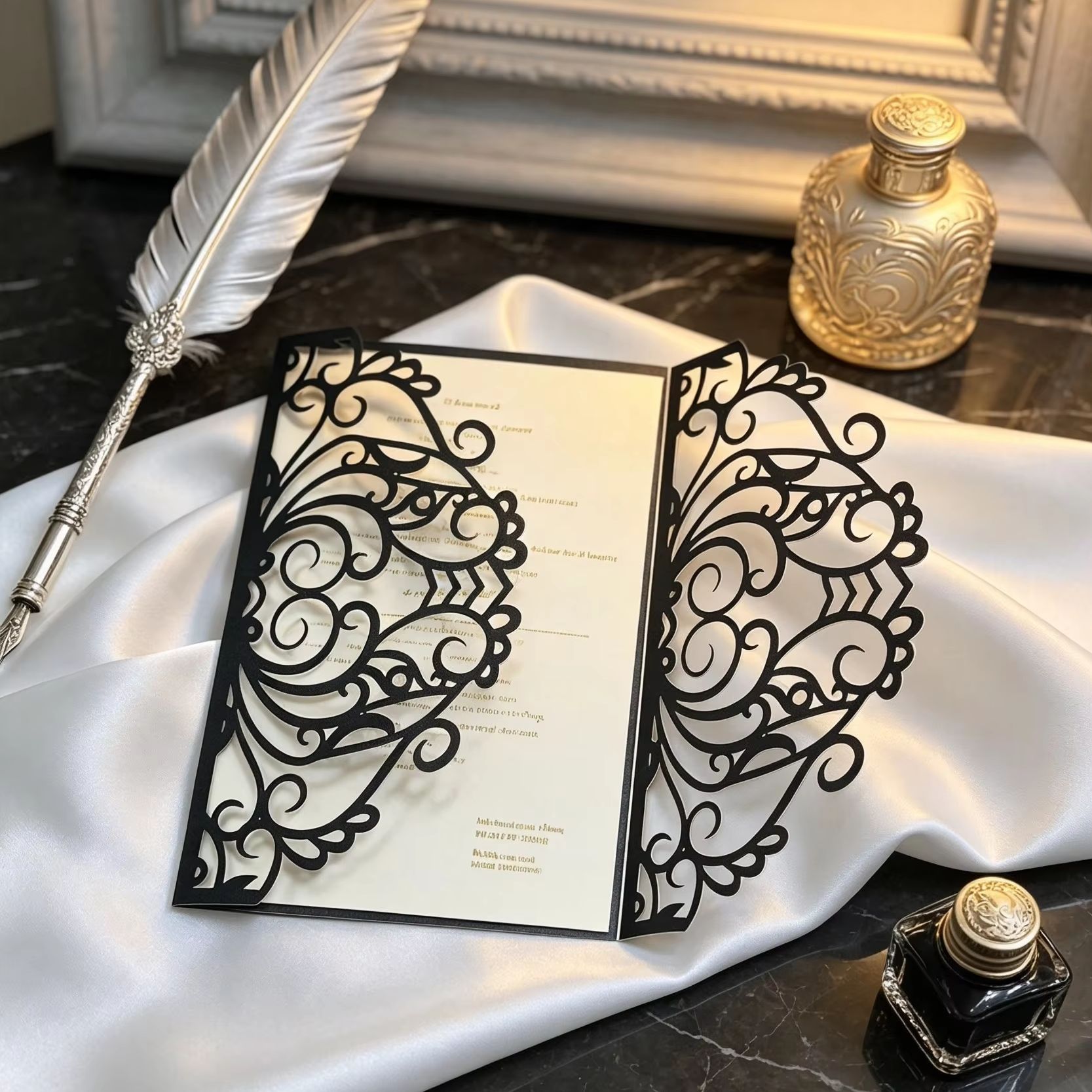 10pcs Custom Laser Cut Wedding - огляд і ціна Papercraft Supply Invitation