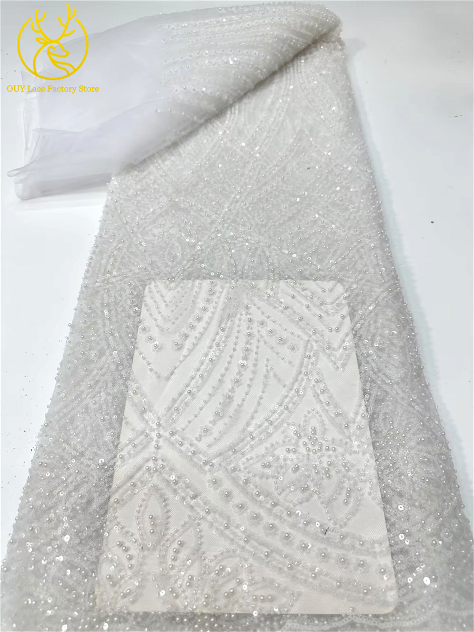 African Gold Beaded Lace Fabri - огляд і ціна Glitter Tablecloth